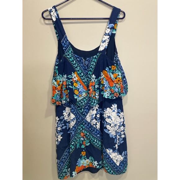 Maeve Anthropologie Womens Tisana Blue Floral Print Sleeveless Dress Sz 10 - Picture 6 of 10